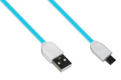 Cavo Piatto Micro Usb Guaina Silicone Mt 1 Colore Blu