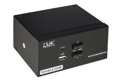 *Switch Kvm Per Una Postazione Con 2 Video Hdmi 4K, 1 Tastiera, 1 Mouse Usb, Con 2 Pc Con 2 Porte Video Hdmi, Tastiera E Mouse + Condivisione Audio