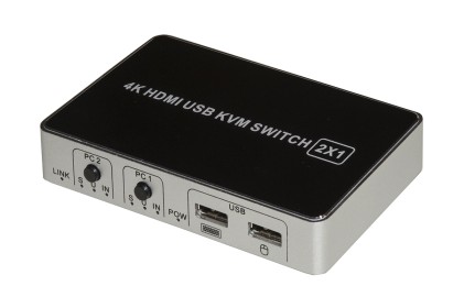 Switch Kvm Per Monitor Hdmi, Tastiera E Mouse Usb Con 2 Pc, Supporta Risoluzione 4K