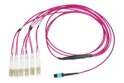 Cavo Fan-Out Fibra Ottica Mpo Femmina 12 Fibre Om4 Lszh Con 12 Connettori Lc Mt 2