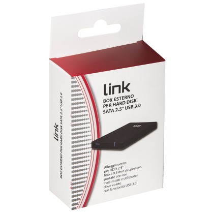 Box Esterno Usb 3.0 Per Hdd Sata 2,5" Fino A 9,5 Mm Di Spessore