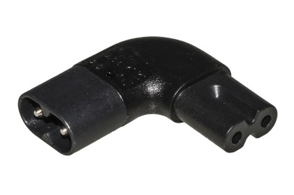 Adattatore Di Alimentazione Iec320 C7 Femmina C8 Maschio Angolato Laterale