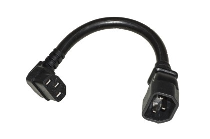 Cavo Adattatore Di Alimentazione C14 Maschio A C13 Femmina Angolato Per Tv Lcd A Muro Cm 17