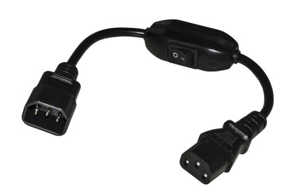 Cavo Di Alimentazione C13 Femmina - C14 Maschio Con Interruttore Cm 30