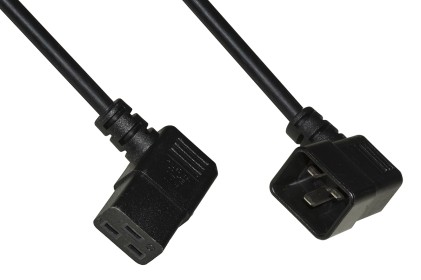 Cavo Di Alimentazione C19 Femmina 90&deg; - C20 Maschio 90&deg; Cm 50