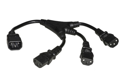 Cavo Di Alimentazione Splitter C14 Maschio - 3  X C13  Femmina Cm 30