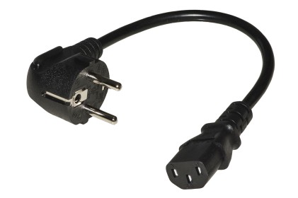 Cavo Alimentazione Schuko Maschio - C13 Femmina Cm 30
