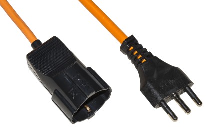 Prolunga Alimentazione Spina Tripolare Italiana 16A - Presa Universale Tripolare Italiana 10/16A E Schuko Mt 15