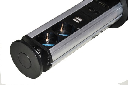 Multipresa A Scomparsa Con 2 Porte Alimentazione Ita/Schuko, 2 Porte Usb + 1 Rj45 + 1 Rj11 + 1 Hdmi Femmina