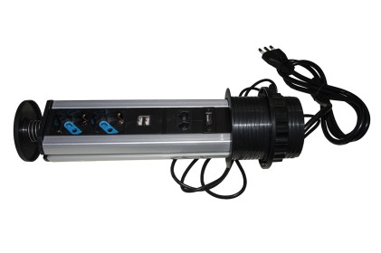 Multipresa A Scomparsa Con 2 Porte Alimentazione Ita/Schuko, 2 Porte Usb + 1 Rj45 + 1 Rj11 + 1 Hdmi Femmina