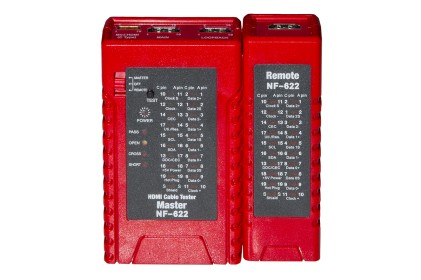 Tester Cavi Hdmi Tipo "A" E Tipo "C" Con Modulo Locale E Remoto Con 19 Led Per I 19 Fili + Schermatura, Led Di Status E Loopback