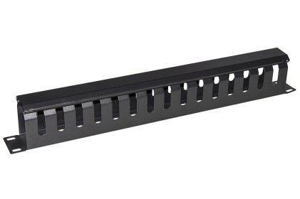Pannello Guidacavi Per Armadi Rack 19&#34; 1U A Gabbia Nero 483X42X70 Mm In Metallo