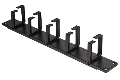 Listello Guidacavi Per Armadi 19&#39;&#39; 1 Unita&#39; Colore Nero Con 5 Anelli Removibili