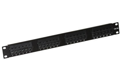 Pannello Patch 24 Porte 19&#34; Utp Categoria 5E Morsettiera Tipo 110 Idc