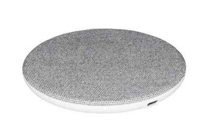 Caricabatteria Wireless Per Smartphone A Ricarica Rapida Superficie In Tela Potenza 10 Watt Con Funzione Di Sicurezza F.O.D.