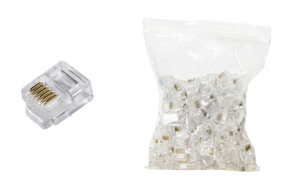 Confezione 100 Plug Telefonici 6 Conduttori 6 Posizioni 6P6C Rj12