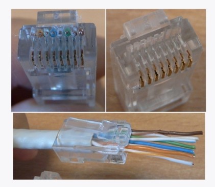 Confezione 100 Connettori 8 Poli Cat 5E Utp Non Schermato Per Cavo Flessibile Rj45 Con Fori Per Agevolare Inserimento Cavi