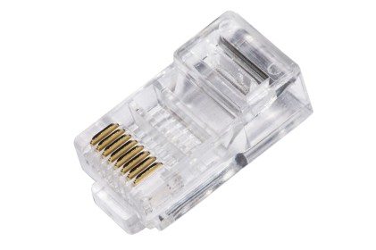 Confezione 100 Connettori 8 Poli Cat 6 Schermato Rj45 Contatti Dorati 50 Micron Per Cavo Flessibile Dati E Poe