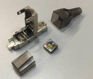 Connettore 8 Poli Cat 6A Schermato Rj45 Tooless