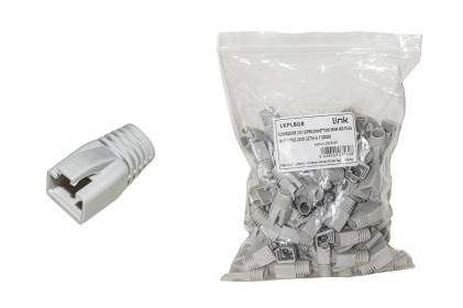Confezione 100 Copriconnettori 8Mm Per Plug Rj45 8 Poli Cavo Cat 5E-6-7 Grigio