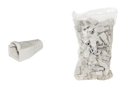 Confezione 100 Copriconnettori 6Mm Per Plug Rj45 8 Poli Cavo Cat 5E- 6 Grigio