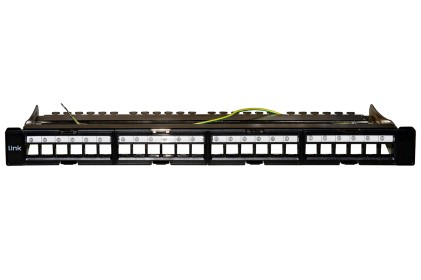 Pannello Patch Vuoto In Metallo Con Frame Removibili Con Barra Supporto Posteriore Per Connettori Schermati Con Presa A Terra