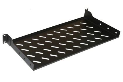 Ripiano Per Armadio 19" 1 Unita  Profondita  200 Mm. (Universale) 2 Attacchi (Frontali) Colore Nero