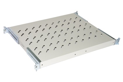 Ripiano Universale Per Armadio Rack 19&#34; Allungabile 370-450 Mm Con 4 Agganci Grigio