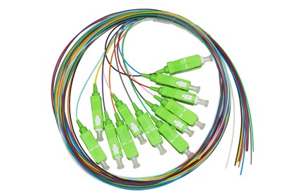 Set 12 Cavi Pigtail Fibra Ottica Colorati Connettori Sc Apc Singlemode 9/125 Os2 Simplex 2 Mt