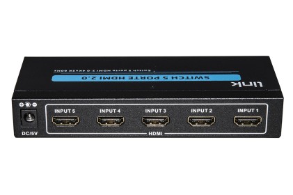 Switch 5 Porte Hdmi 2.0 4Kx2K@60Hz Con Telecomando (Un Video Con Cinque Sorgenti)