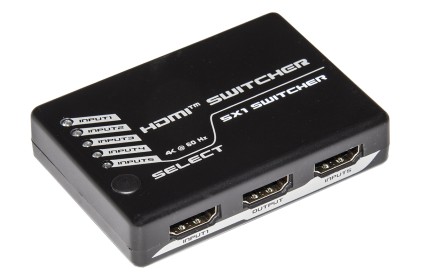 SWITCH HDMI 5 PORTE 4Kx2K@60Hz VERSIONE 2.0 CON TELECOMANDO