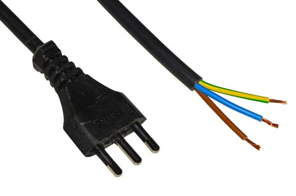 Cavo Alimentazione Spina Tripolare Italiana 16A 3 Poli Mt 3 Con Lato Spellato