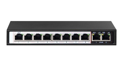 Switch Di Rete Ai 8 Porte Gigabit Poe 96 Watt + 2 Porte Uplink Gigabit