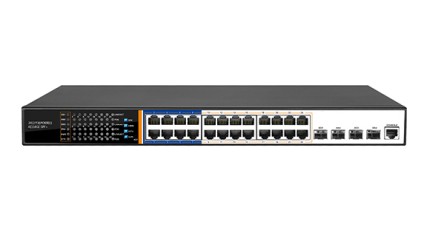 Switch Di Rete 24 Porte Poe 400 Watt + 4 Porte Sfp Gigabit E Una Porta Console Layer 3