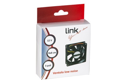 Ventola 80X80X25 12 Volt Connettore 3 Fili Con Viti Incluse
