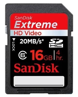 SANDISK Secure Disk Card SD 16GB Extreme HD Video