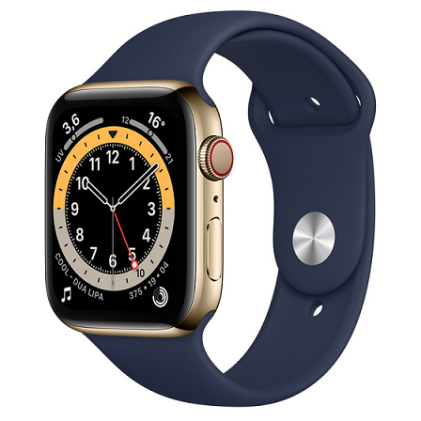 Apple whatch Series 6 Gps + Cellular 44Mm Gold Stainless Steel Case With Deep Navy Sport Band