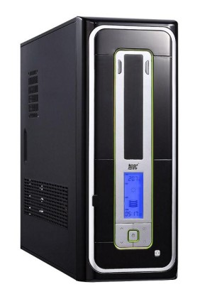 Case slim con alimentatore 500W ed LCD Nero