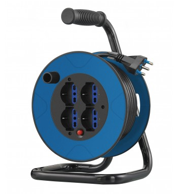Machpower Prolunga Avvolg. 15M, 4*(Schuko+10/16A) Spina Ita 16A