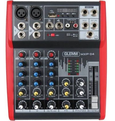Mixer Karma Mxp04 4Ch Microfonico 2Ingr Microfono 4Ingr Line