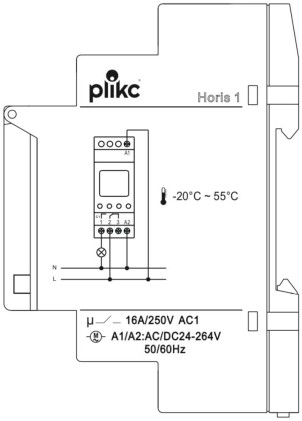 Plikc Horis 1 Timer - Interruttore orario settimanale digitale 1 canale