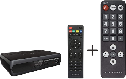 New Digital Decoder Dvbt-2 Hevc Main 10 Hd Senior Con Doppio Telecomando Facilitato