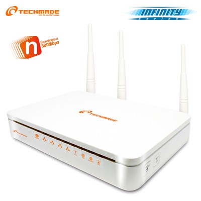 Techmade Router WIRELESS ADSL 2 plus con tecnologia N a 300Mbps
