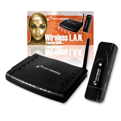 Techmade Kit Router Wireless ADSL e pennino USB 54 Mbit WAR25TC