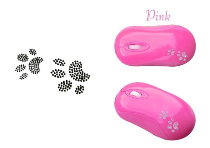 Techmade Mouse USB rosa con strassetti