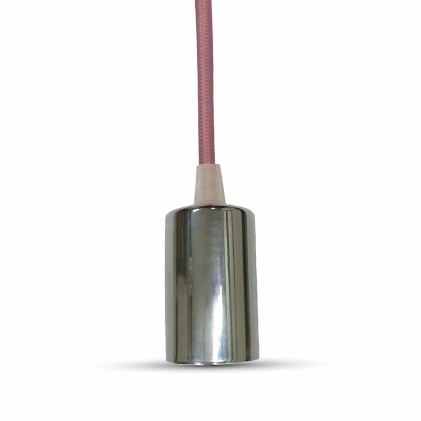 V-TAC VT-7338 Lampadario a sospensione in metallo con portalampada per lampadine E27 - Colore cavo rosa - SKU 3789