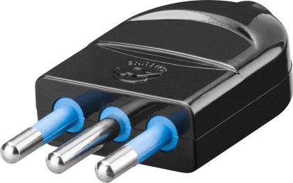 Spina Italiana Tripolare 10 A Colore Nero