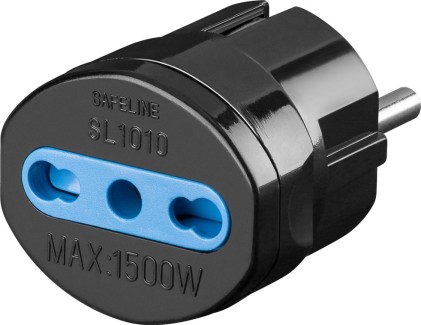Adattatore Presa 10/16A Tripolare Italiana - Spina Tedesca Schuko
