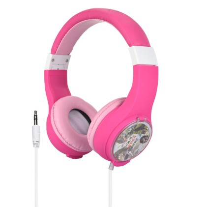 Cuffia Per Bambini Colore Rosa Con Matite, Personalizzabile - Connettore 3,5Mm Volume Ridotto Ipoallergenica