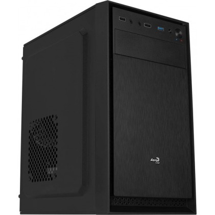 Aerocool CS104  Case Micro ATX Compatto, Alluminio Spazzolato, Ventola 12 cm, Nero